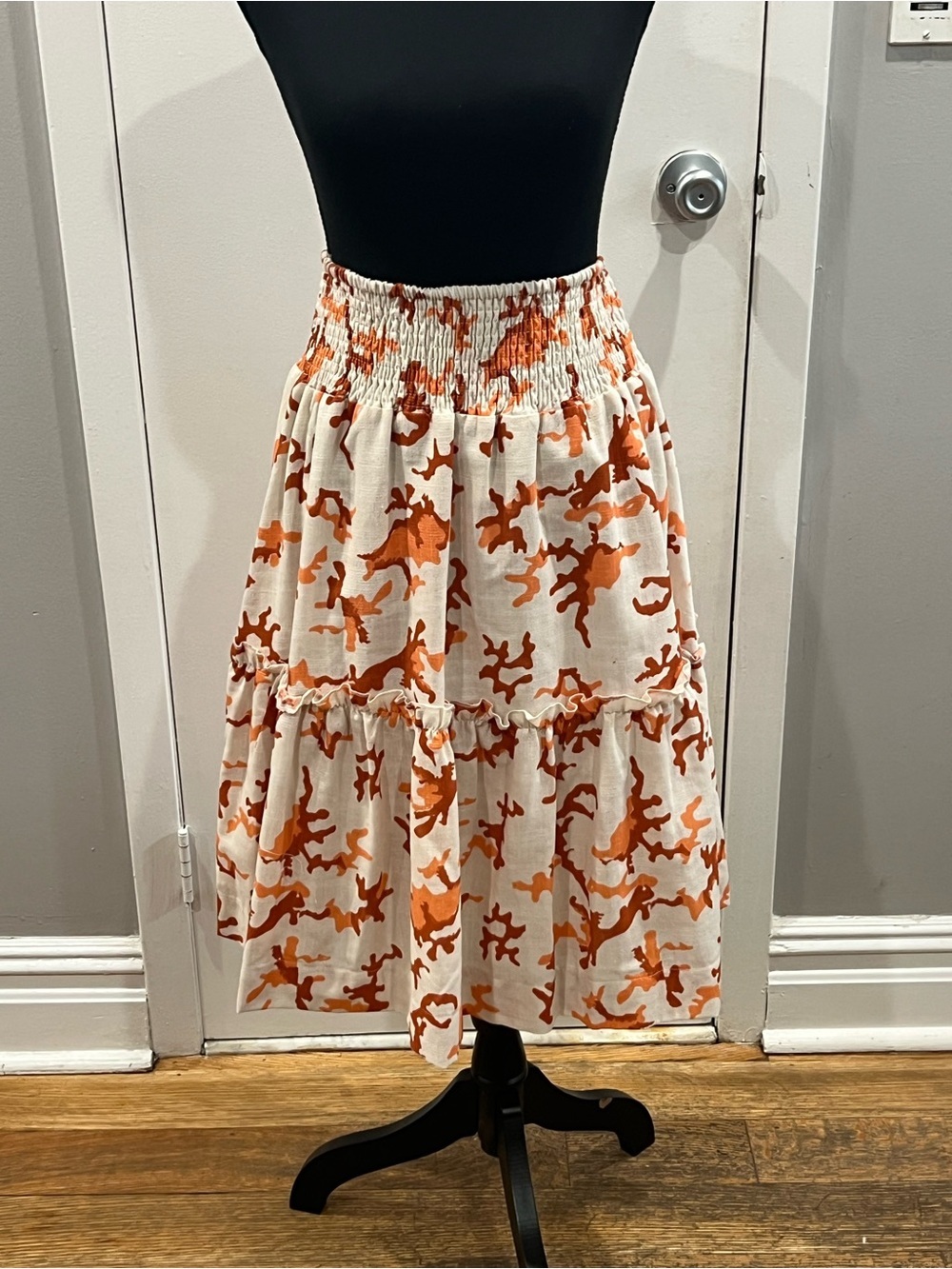 Tan skirt with orange camo